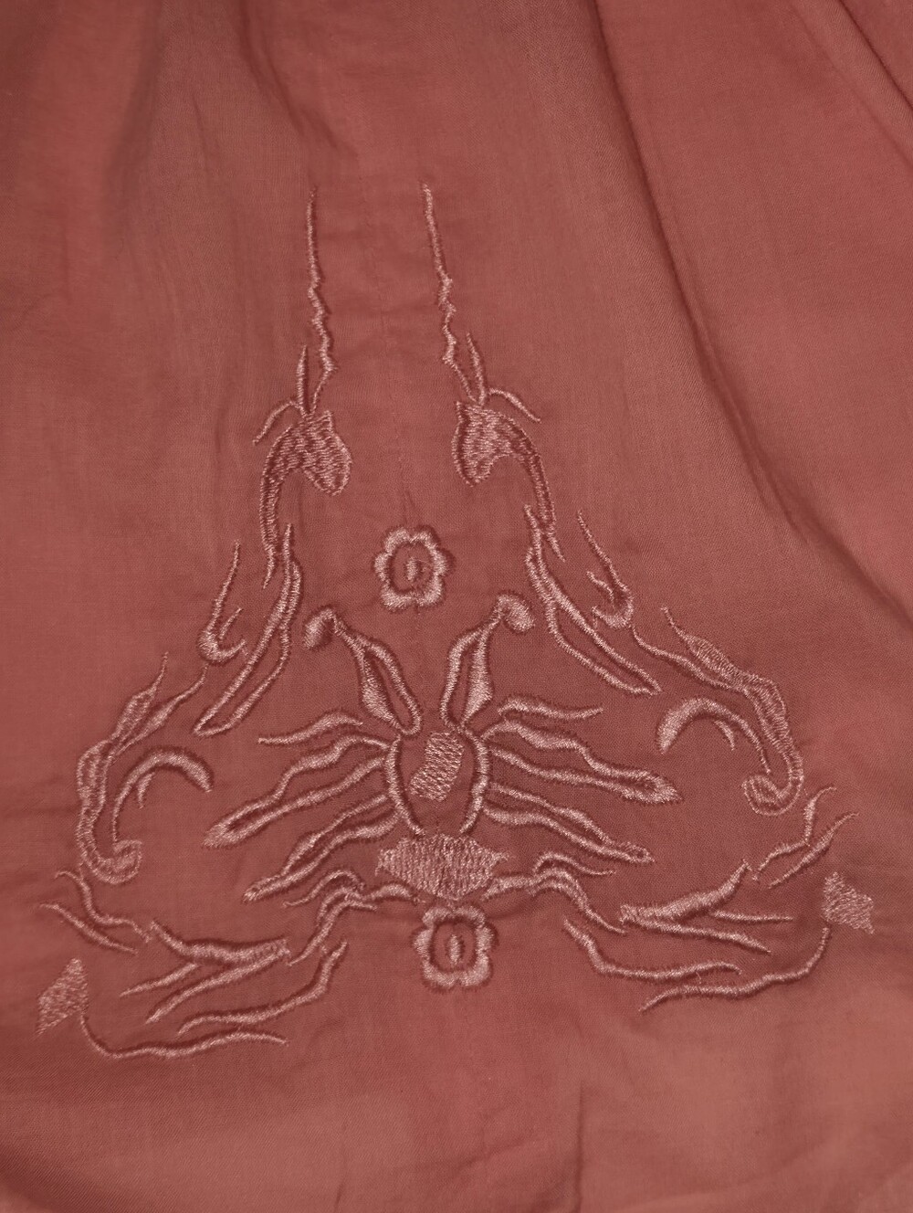 LA CERA Coral Cotton Pintuck Midi Dress XL Boho Embroidered India - Picture 13 of 13